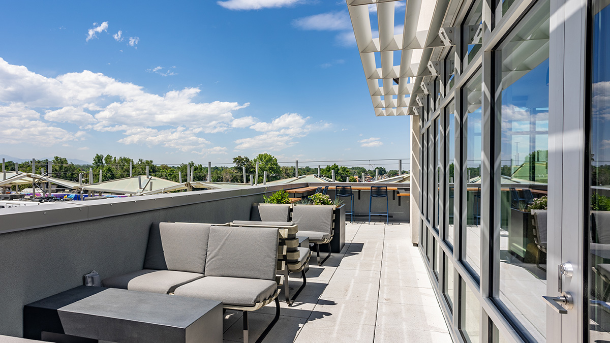Sky deck with mountain views at Railside at Wadsworth Station